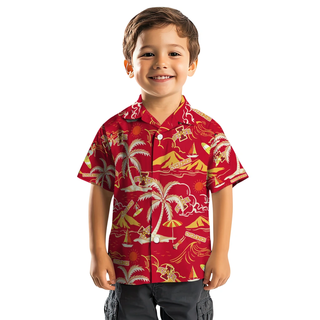Iowa State Cyclones Hawaiian Shirt - Palm Tree Island iowa state cyclones palm tree island red hawaiian shirts top rated