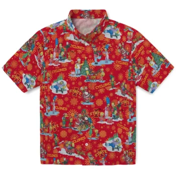 iowa state cyclones simpsons christmas red hawaiian shirts best selling