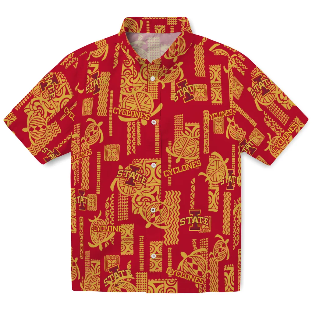 Iowa State Cyclones Hawaiian Shirt - Turtle Lines iowa state cyclones turtle lines red hawaiian shirts best selling