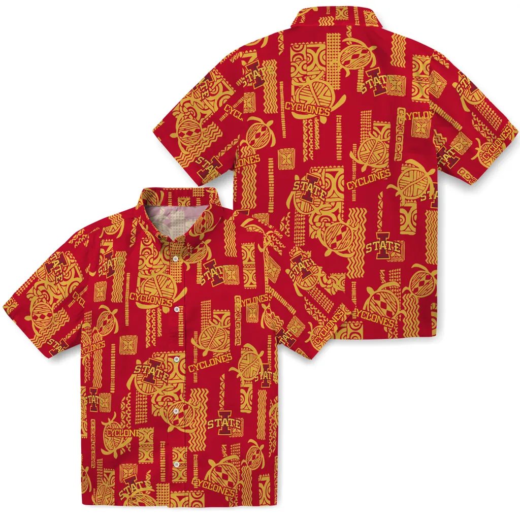 Iowa State Cyclones Hawaiian Shirt - Turtle Lines iowa state cyclones turtle lines red hawaiian shirts high quality