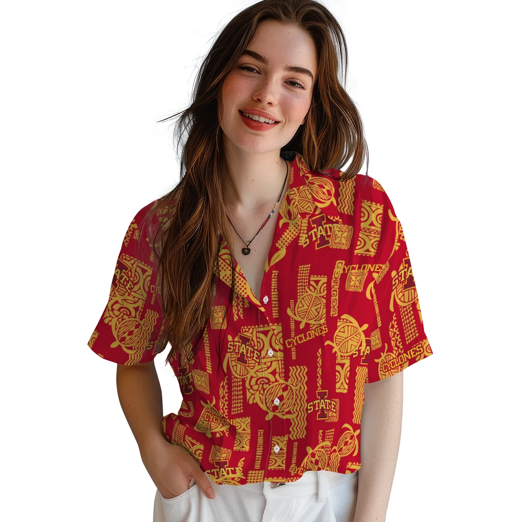 Iowa State Cyclones Hawaiian Shirt - Turtle Lines iowa state cyclones turtle lines red hawaiian shirts latest model