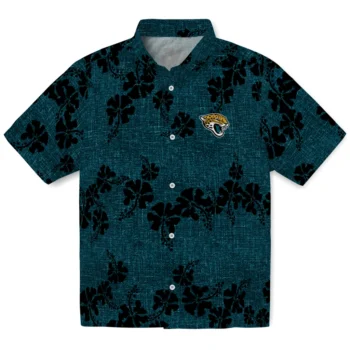 jacksonville jaguars hibiscus petals teal hawaiian shirts best selling