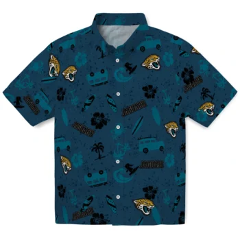 jacksonville jaguars beach vibe navy hawaiian shirts best selling