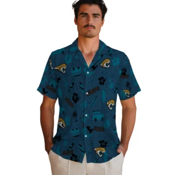 jacksonville jaguars beach vibe navy hawaiian shirts fashion forward