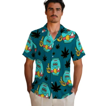 jacksonville jaguars bong smile teal hawaiian shirts fashion forward