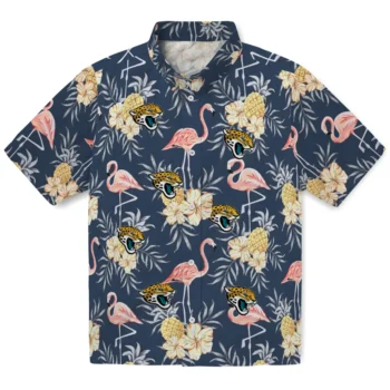 jacksonville jaguars flamingo hibiscus navy hawaiian shirts best selling