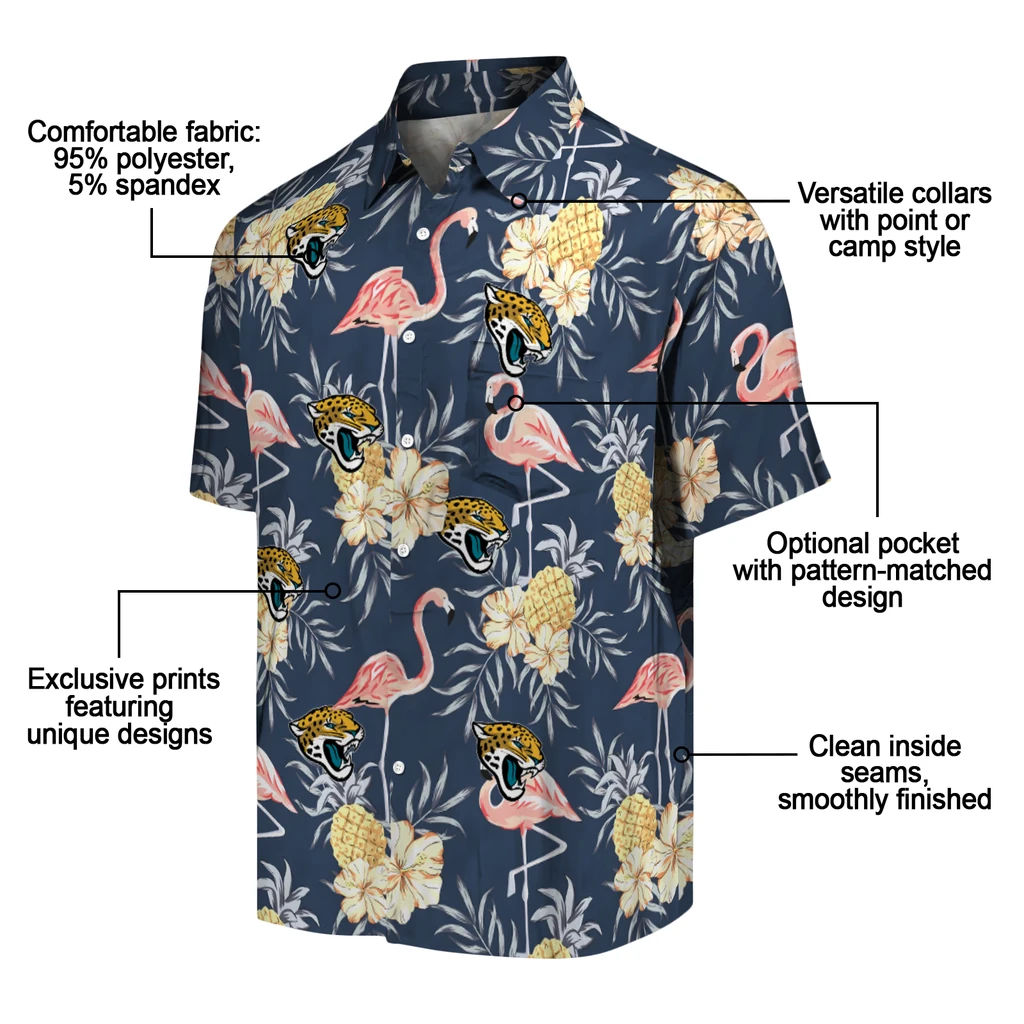 Jacksonville Jaguars Hawaiian Shirt - Flamingo Hibiscus jacksonville jaguars flamingo hibiscus navy hawaiian shirts new arrival