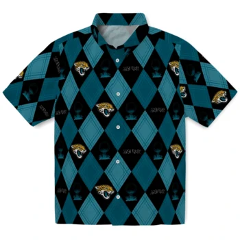 jacksonville jaguars balloon plaid teal hawaiian shirts best selling