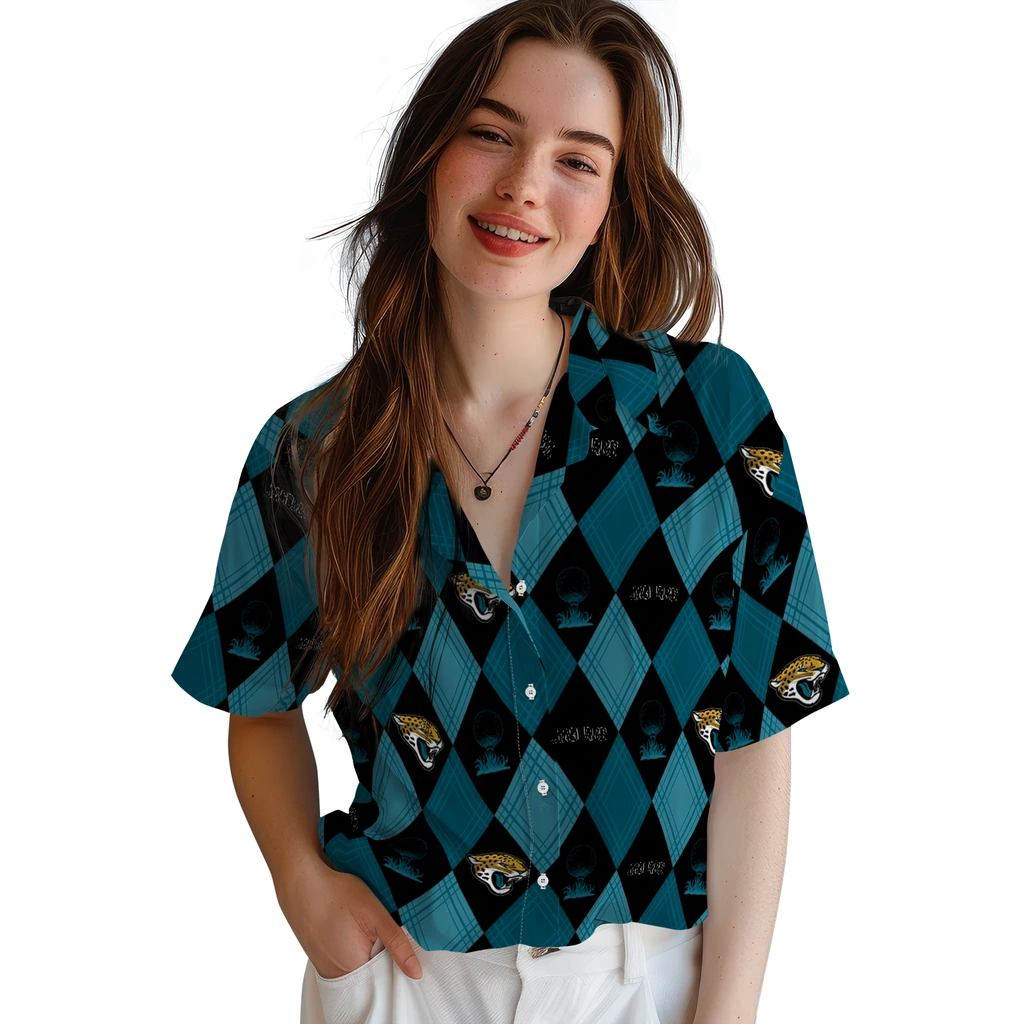 Jacksonville Jaguars Hawaiian Shirt - Golfing Plaid jacksonville jaguars balloon plaid teal hawaiian shirts latest model