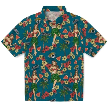jacksonville jaguars hawaiian girls design teal hawaiian shirts best selling