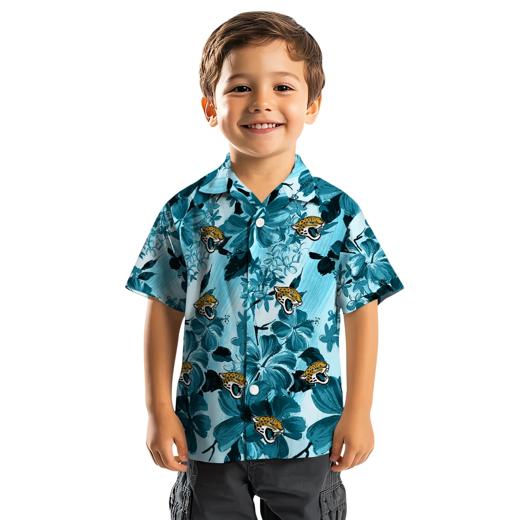Jacksonville Jaguars Hawaiian Shirt - Hibiscus Arrangement jacksonville jaguars hibiscus arrangement teal hawaiian shirts top rated