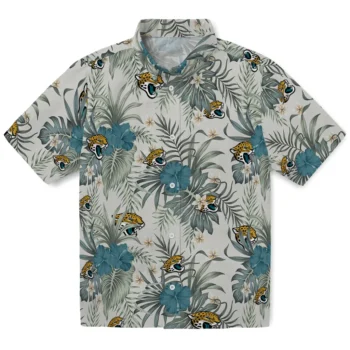 jacksonville jaguars hibiscus designs beige hawaiian shirts best selling