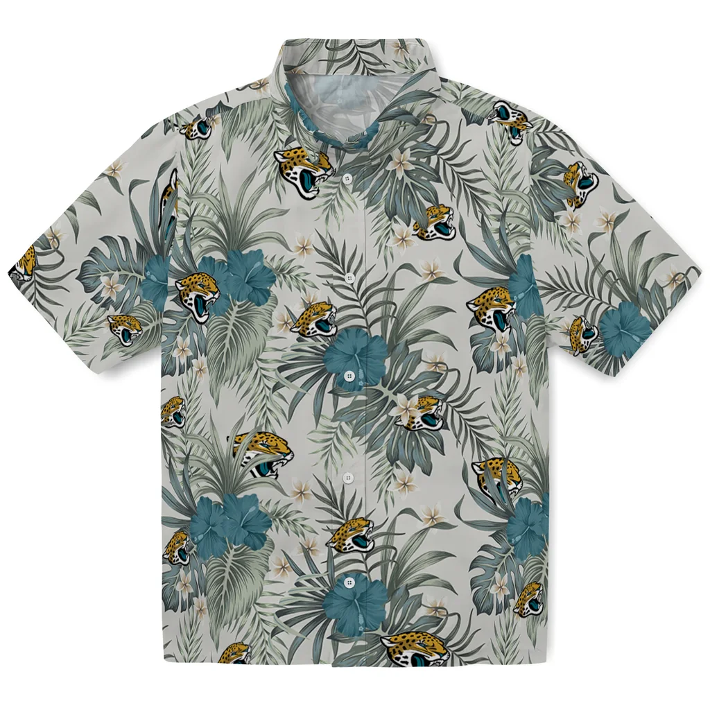 Jacksonville Jaguars Hawaiian Shirt - Hibiscus Designs jacksonville jaguars hibiscus designs beige hawaiian shirts best selling