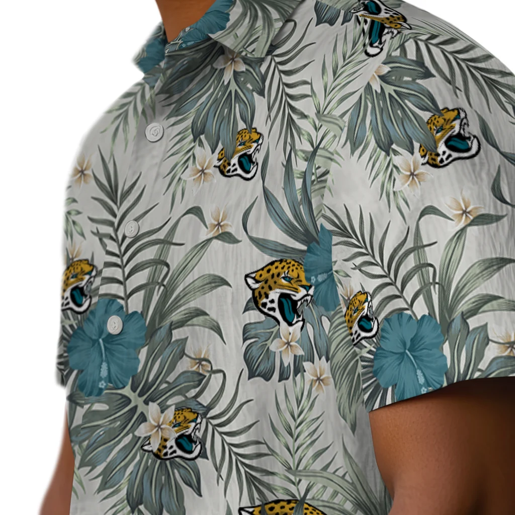 Jacksonville Jaguars Hawaiian Shirt - Hibiscus Designs jacksonville jaguars hibiscus designs beige hawaiian shirts trendy