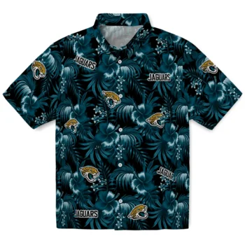 jacksonville jaguars hibiscus exotic teal hawaiian shirts best selling