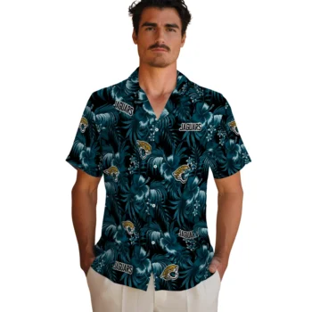 jacksonville jaguars hibiscus exotic teal hawaiian shirts fashion forward