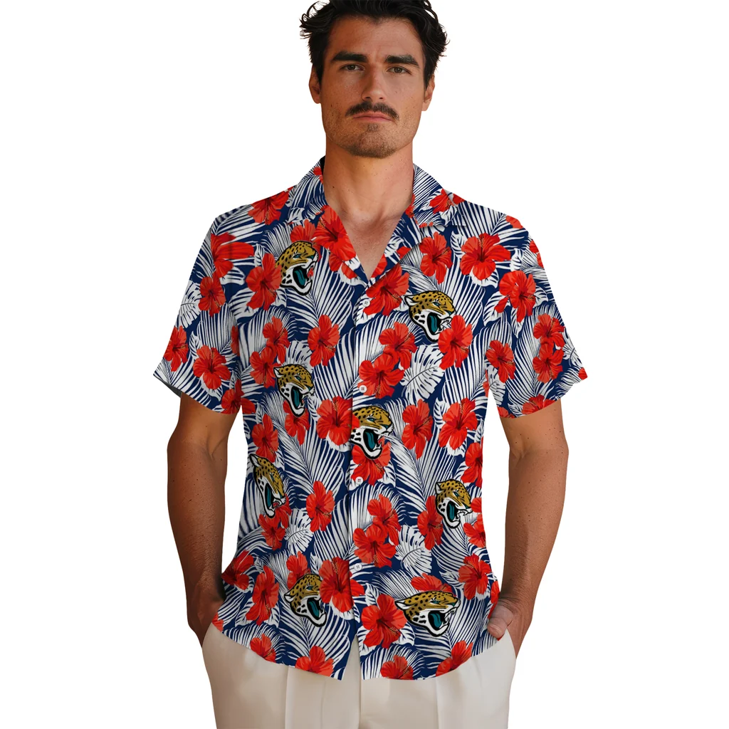 Jacksonville Jaguars Hawaiian Shirt - Hibiscus Fiesta jacksonville jaguars hibiscus fiesta red royal blue hawaiian shirts fashion forward