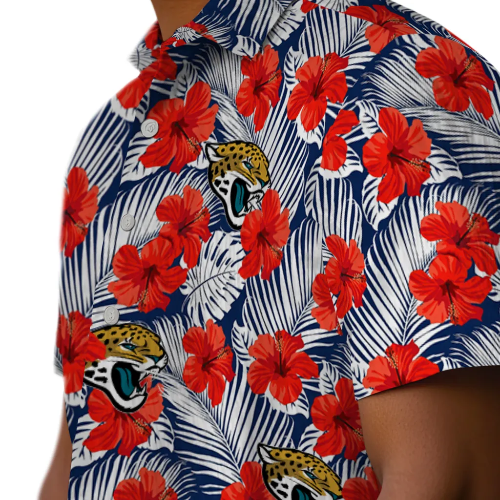 Jacksonville Jaguars Hawaiian Shirt - Hibiscus Fiesta jacksonville jaguars hibiscus fiesta red royal blue hawaiian shirts trendy