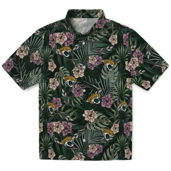jacksonville jaguars hibiscus leaves pattern green hawaiian shirts best selling