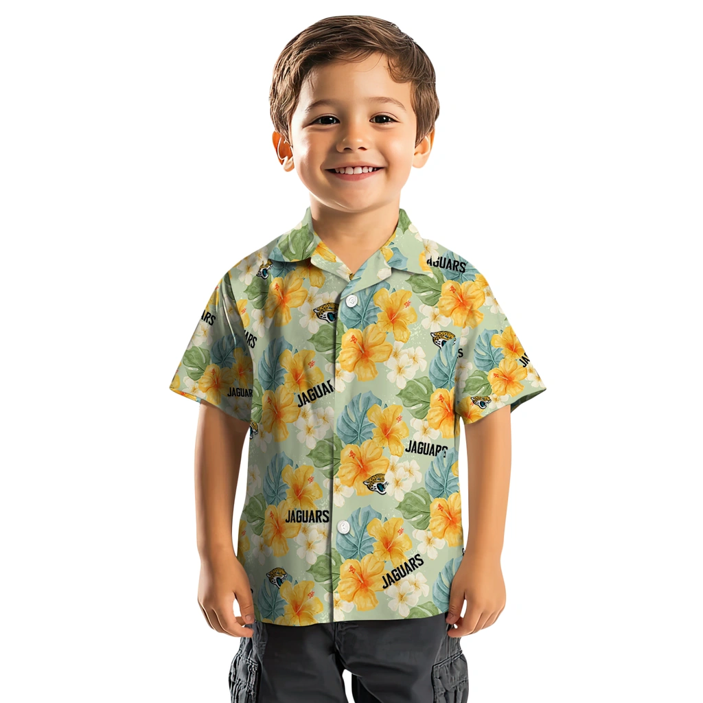 Jacksonville Jaguars Hawaiian Shirt - Hibiscus Mood jacksonville jaguars hibiscus mood pale lime yellow hawaiian shirts top rated