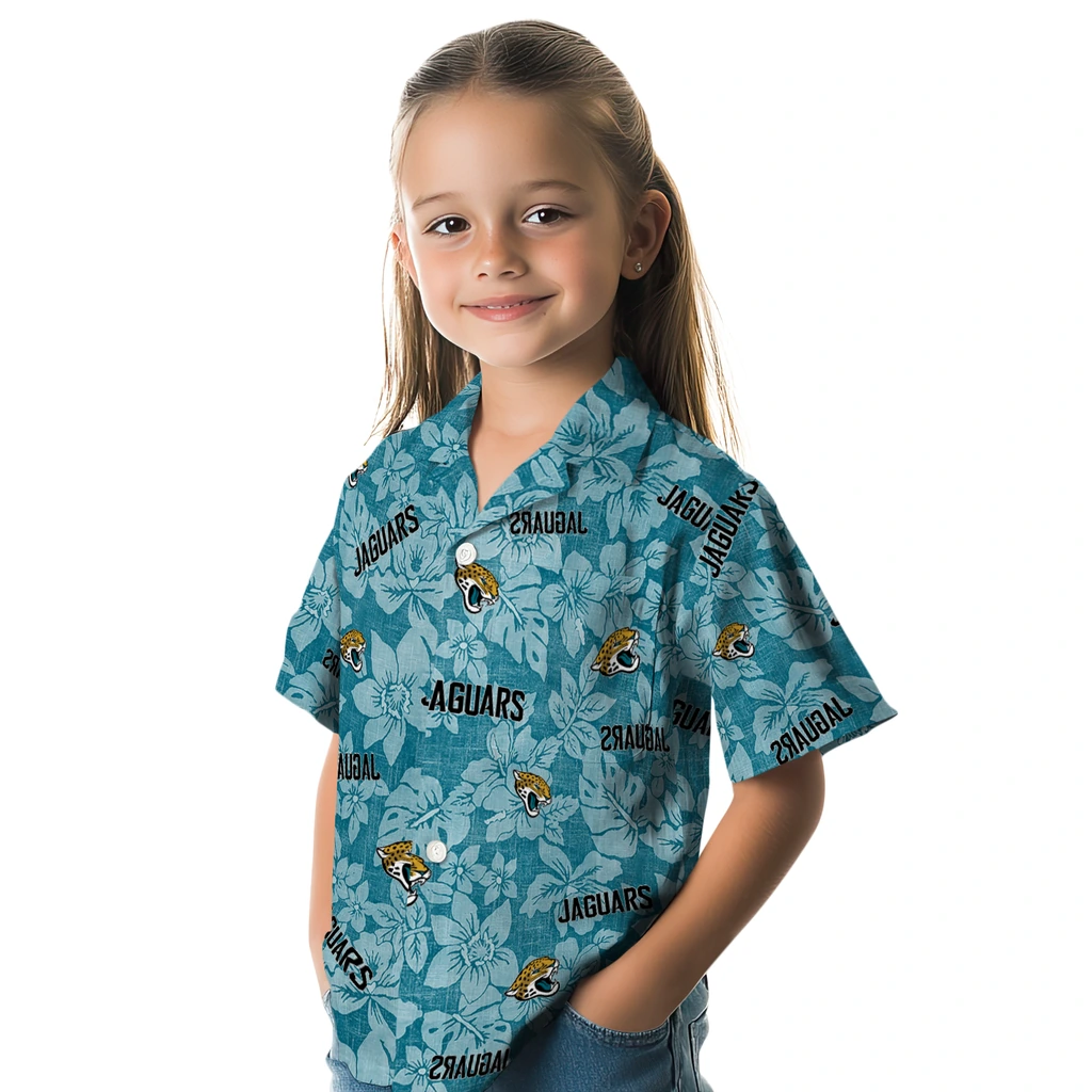 Jacksonville Jaguars Hawaiian Shirt - Hibiscus Oasis jacksonville jaguars hibiscus oasis teal hawaiian shirts premium grade