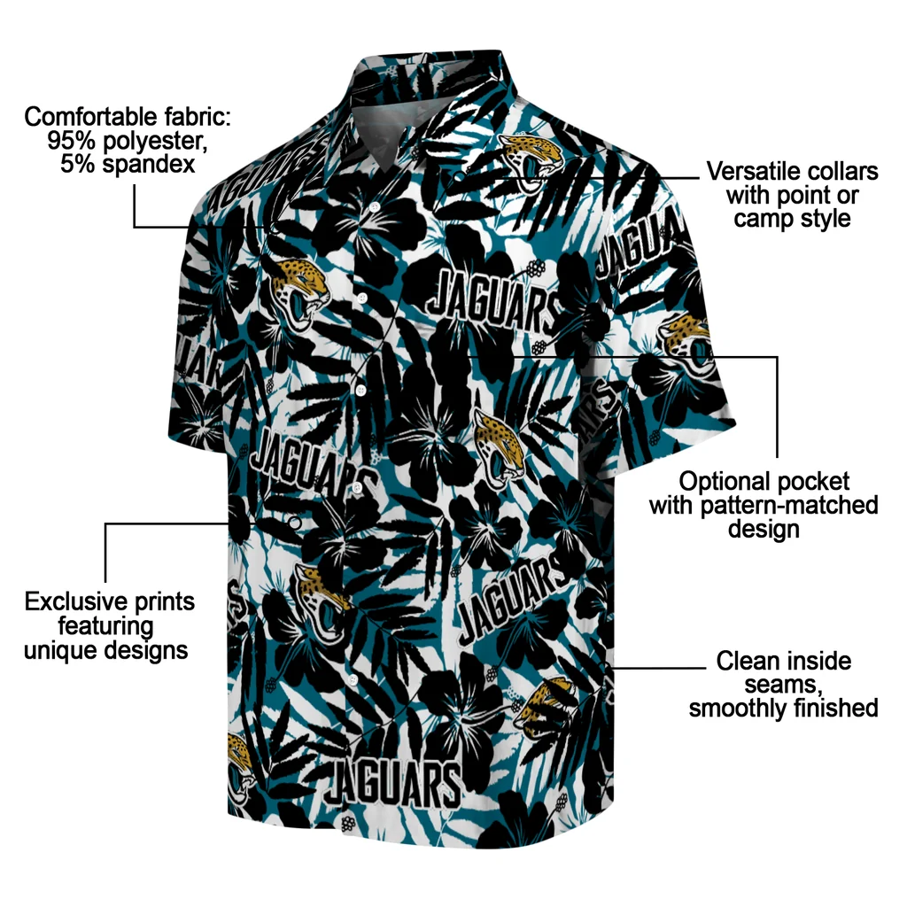 Jacksonville Jaguars Hawaiian Shirt - Hibiscus Overlay jacksonville jaguars hibiscus overlay hawaiian shirts new arrival