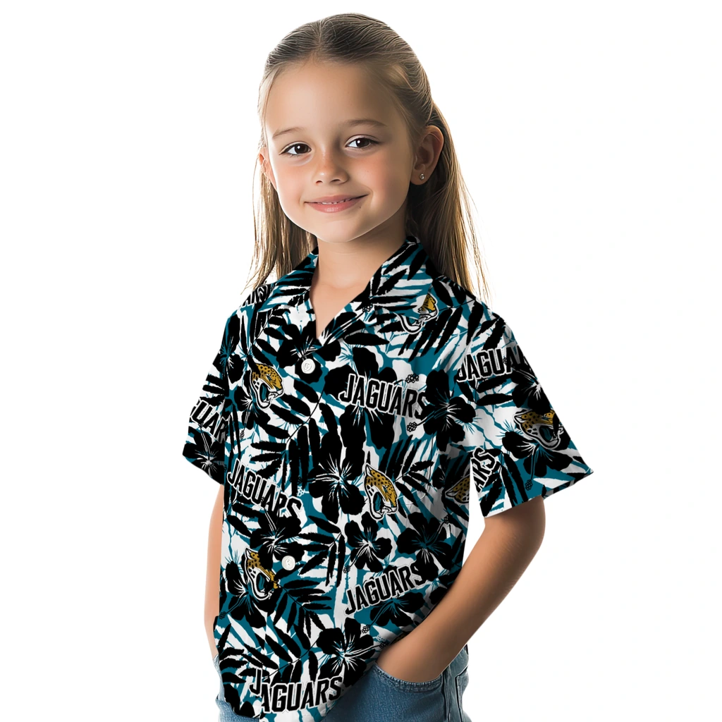 Jacksonville Jaguars Hawaiian Shirt - Hibiscus Overlay jacksonville jaguars hibiscus overlay hawaiian shirts premium grade