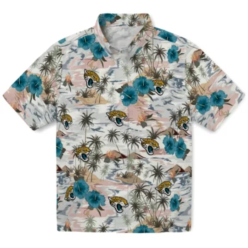 jacksonville jaguars hibiscus seaside white hawaiian shirts best selling