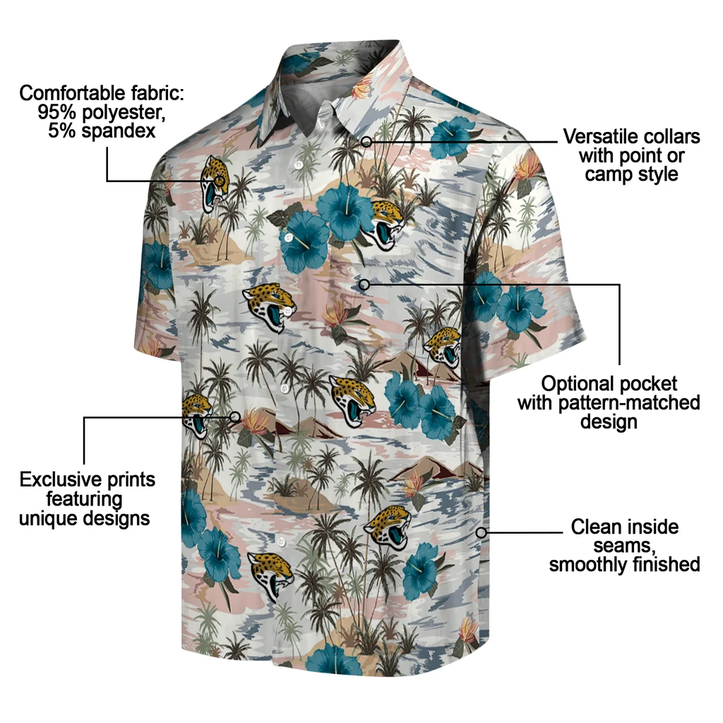 Jacksonville Jaguars Hawaiian Shirt - Hibiscus Seaside jacksonville jaguars hibiscus seaside white hawaiian shirts new arrival