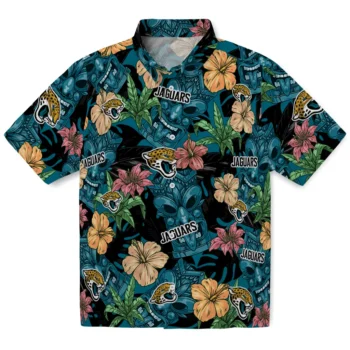jacksonville jaguars tiki jungle teal hawaiian shirts best selling