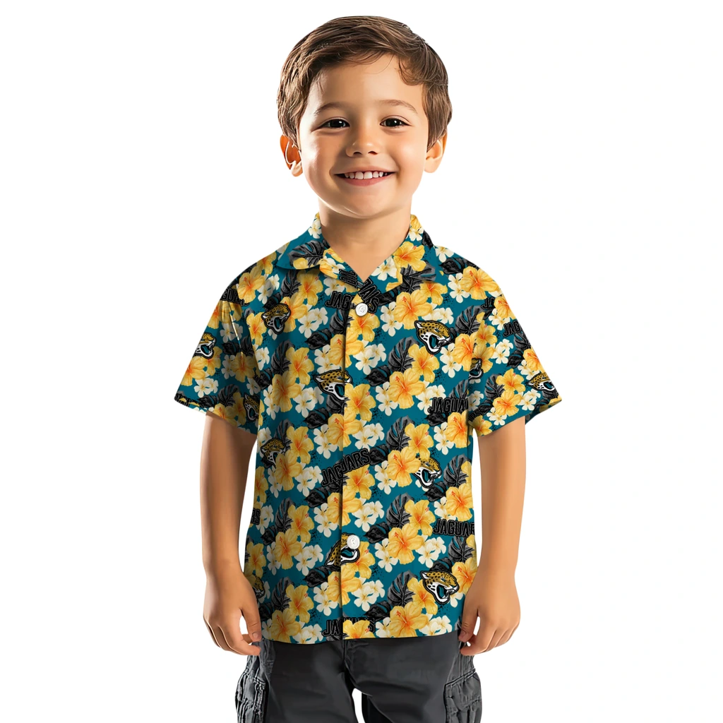 Jacksonville Jaguars Hawaiian Shirt - Hibiscus Tropics jacksonville jaguars hibiscus tropics teal yellow hawaiian shirts top rated