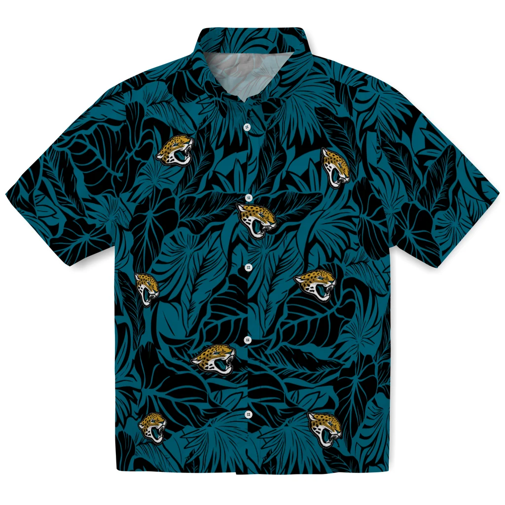 Jacksonville Jaguars Hawaiian Shirt - Monstera Layer jacksonville jaguars monstera layer teal hawaiian shirts best selling