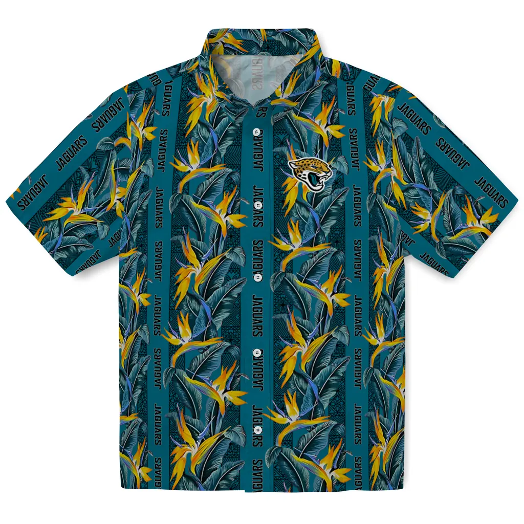 Jacksonville Jaguars Hawaiian Shirt - Paradise Vines jacksonville jaguars paradise vines teal hawaiian shirts best selling