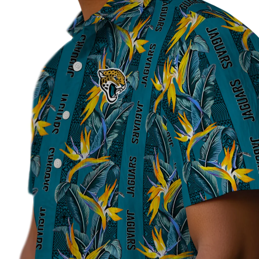 Jacksonville Jaguars Hawaiian Shirt - Paradise Vines jacksonville jaguars paradise vines teal hawaiian shirts trendy