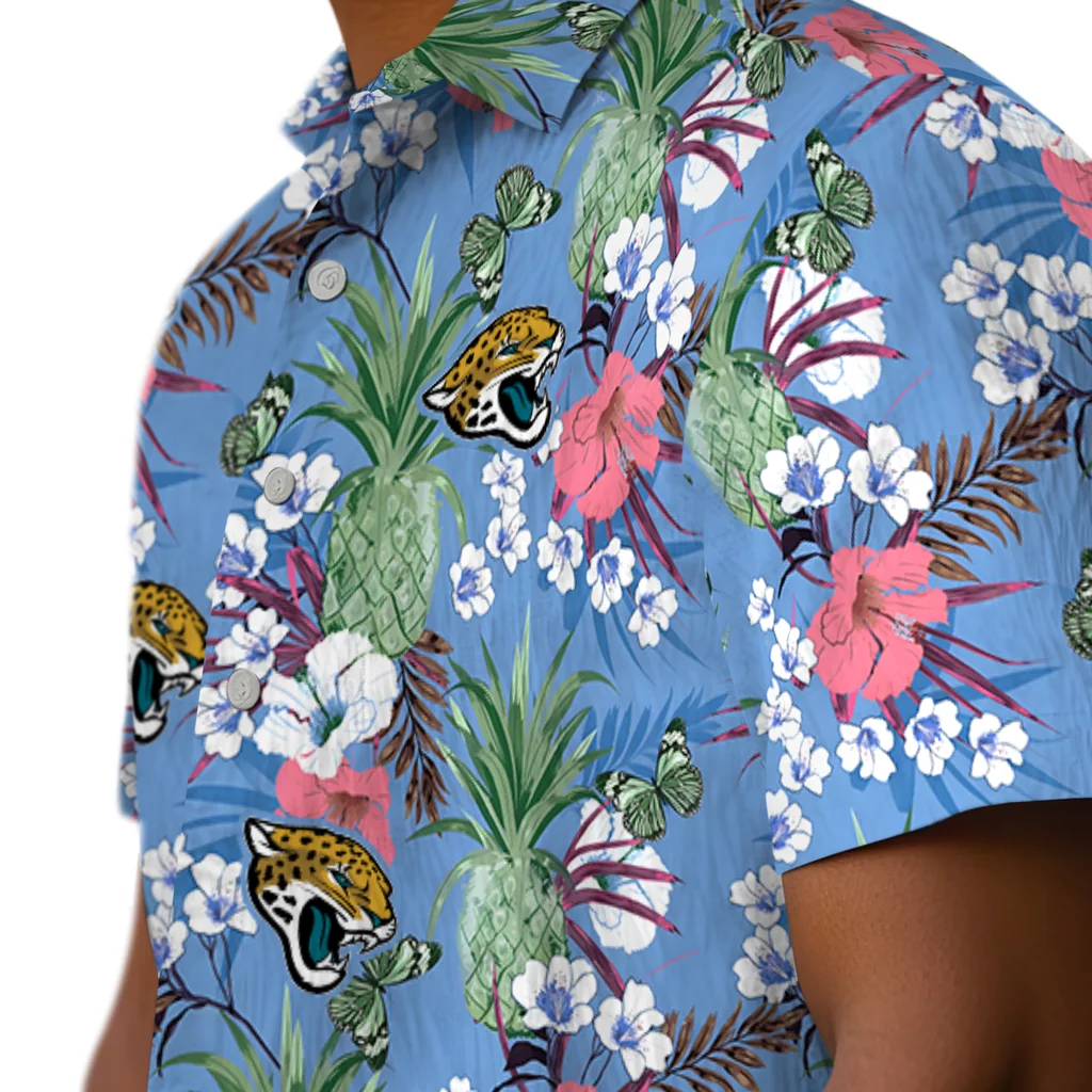 Jacksonville Jaguars Hawaiian Shirt - Pineapple Bouquet jacksonville jaguars pineapple bouquet best sky blue hawaiian shirts trendy