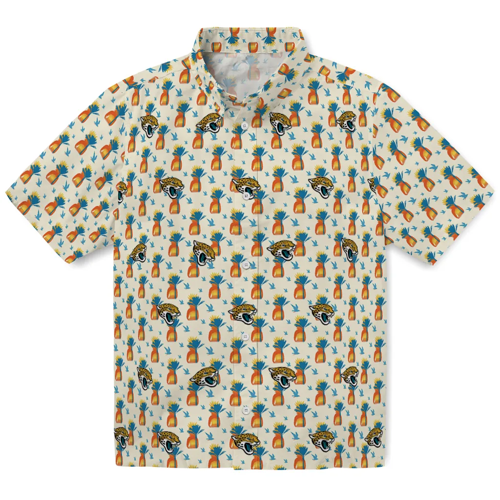 Jacksonville Jaguars Hawaiian Shirt - Pineapple Delight jacksonville jaguars pineapple delight beige hawaiian shirts best selling