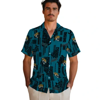 jacksonville jaguars turtle lines teal hawaiian shirts fashion forward