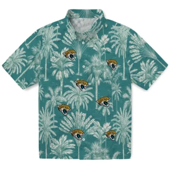 jacksonville jaguars palm shadows teal hawaiian shirts best selling