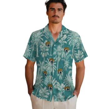 jacksonville jaguars palm shadows teal hawaiian shirts fashion forward