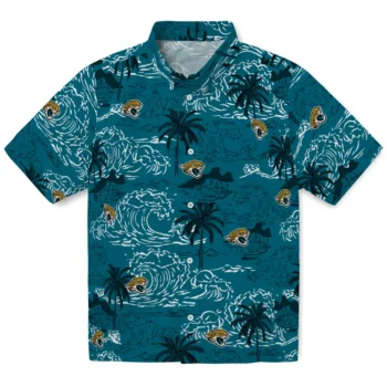 jacksonville jaguars wave palm teal hawaiian shirts best selling
