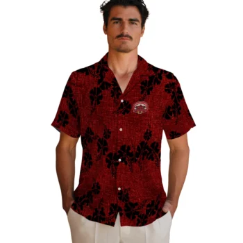 jacksonville state gamecocks hibiscus petals red hawaiian shirts fashion forward
