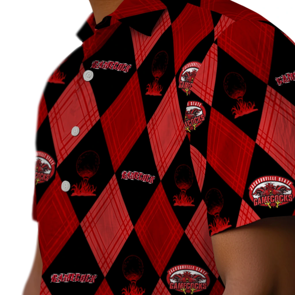 Jacksonville State Gamecocks Hawaiian Shirt - Golfing Plaid jacksonville state gamecocks balloon plaid red hawaiian shirts trendy