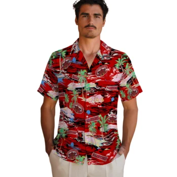 jacksonville state gamecocks flamingo retreat red hawaiian shirts fashion forward