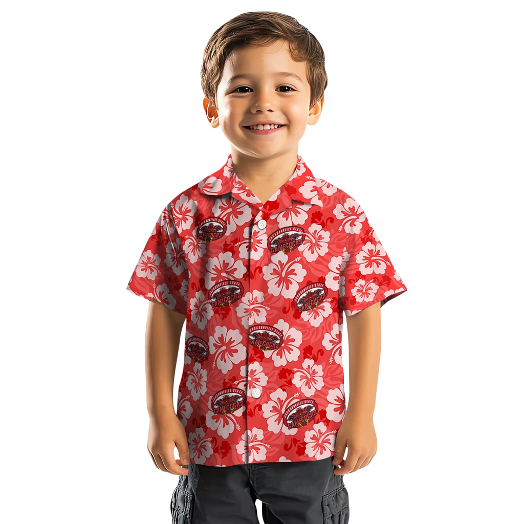 Jacksonville State Gamecocks Hawaiian Shirt - Hibiscus Cluster jacksonville state gamecocks hibiscus cluster red hawaiian shirts top rated