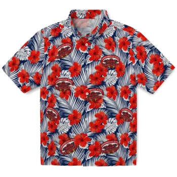 jacksonville state gamecocks hibiscus fiesta red royal blue hawaiian shirts best selling