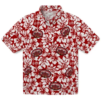 jacksonville state gamecocks hibiscus motif red white hawaiian shirts best selling
