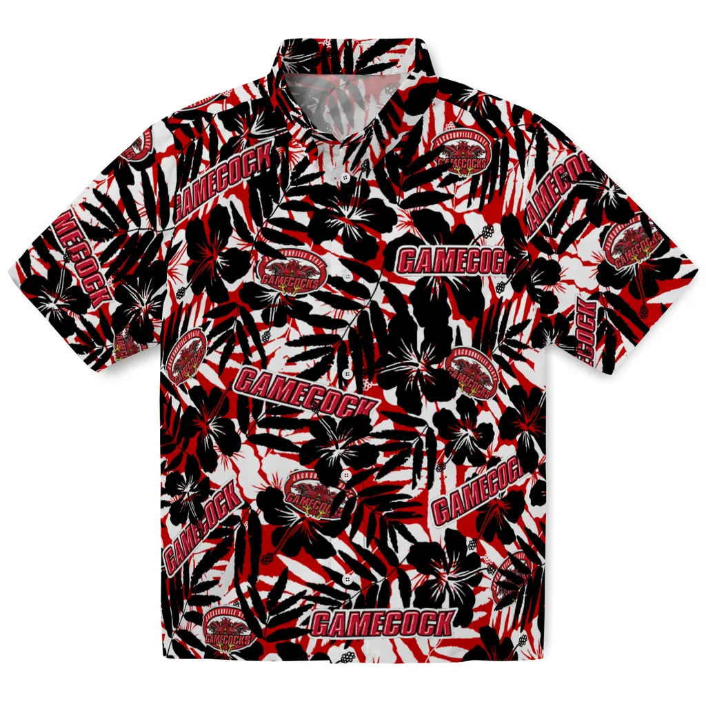 Jacksonville State Gamecocks Hawaiian Shirt - Hibiscus Overlay jacksonville state gamecocks hibiscus overlay hawaiian shirts best selling