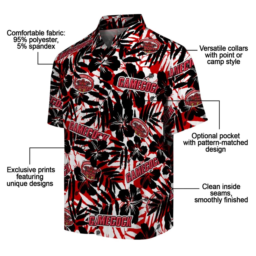 Jacksonville State Gamecocks Hawaiian Shirt - Hibiscus Overlay jacksonville state gamecocks hibiscus overlay hawaiian shirts new arrival