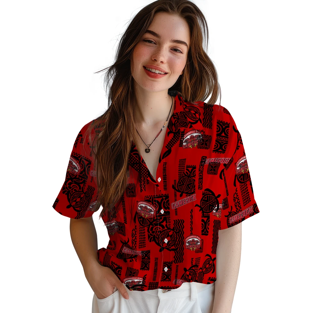 Jacksonville State Gamecocks Hawaiian Shirt - Turtle Lines jacksonville state gamecocks turtle lines red hawaiian shirts latest model