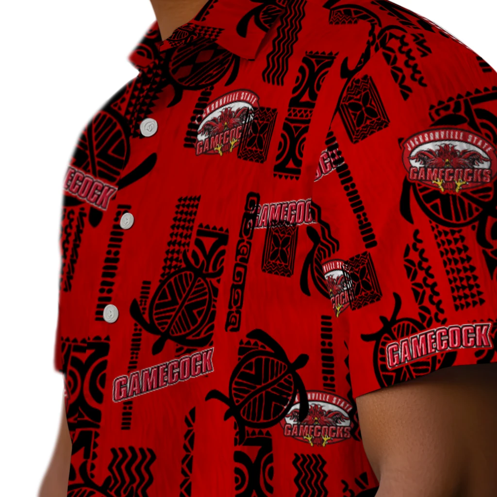 Jacksonville State Gamecocks Hawaiian Shirt - Turtle Lines jacksonville state gamecocks turtle lines red hawaiian shirts trendy